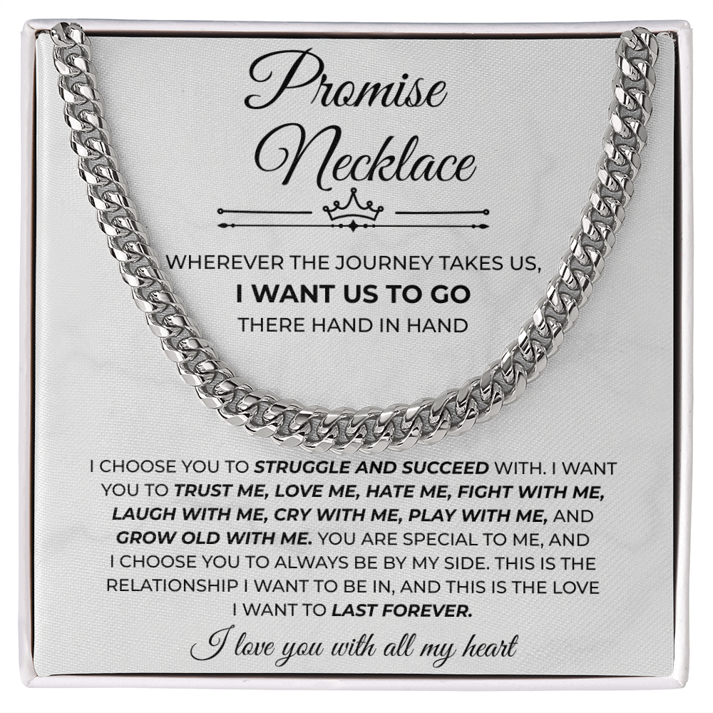 Mens Cuban Chain Jewelry Gifts for to My Man, Promise Necklace for Boyfriend