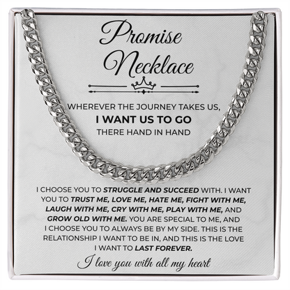 Mens Cuban Chain Jewelry Gifts for to My Man, Promise Necklace for Boyfriend