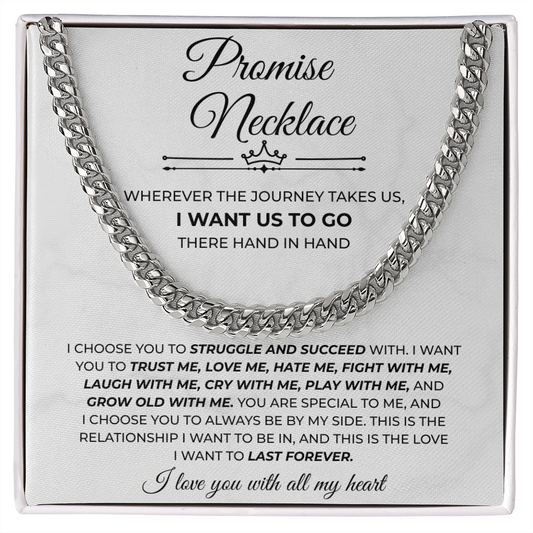 Mens Cuban Chain Jewelry Gifts for to My Man, Promise Necklace for Boyfriend