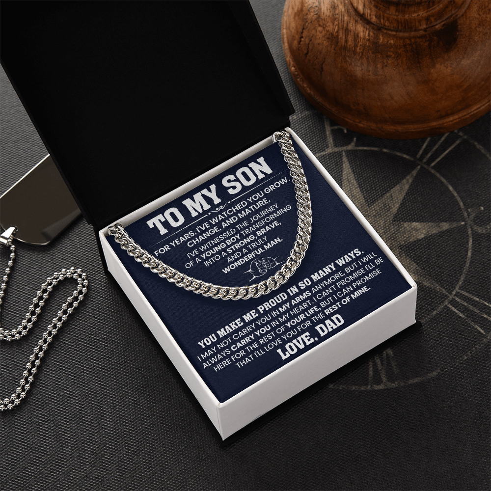 Cuban Chain Necklace For To My Son Jewelry Gifts for Him