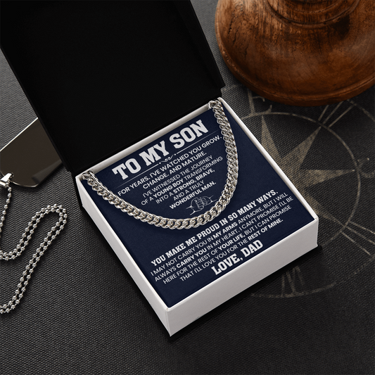 Cuban Chain Necklace For To My Son Jewelry Gifts for Him