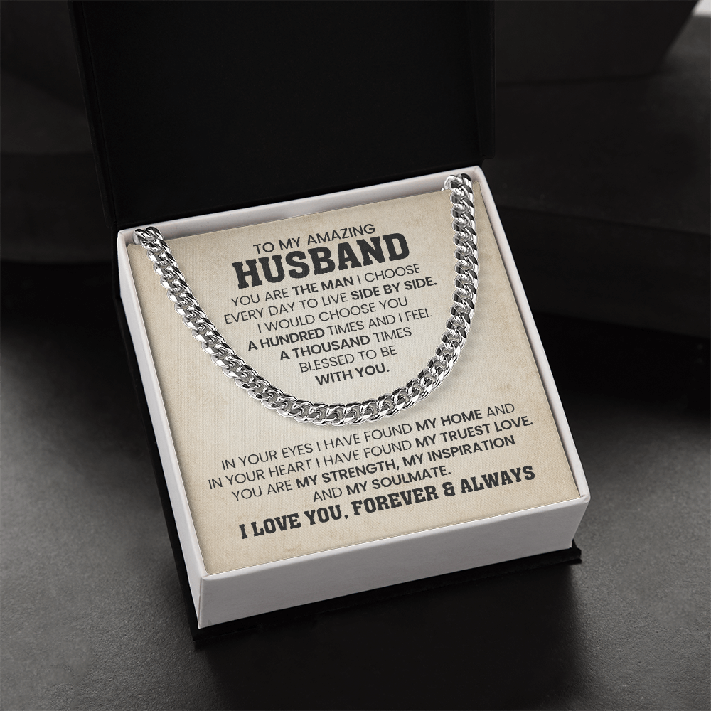 To My Husband - You Are Braver and Stronger - Cuban Chain Necklace
