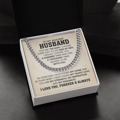 To My Husband - You Are Braver and Stronger - Cuban Chain Necklace