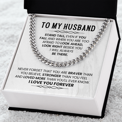 To My Amazing Husband - Cuban Chain With Message Card and Gift Box