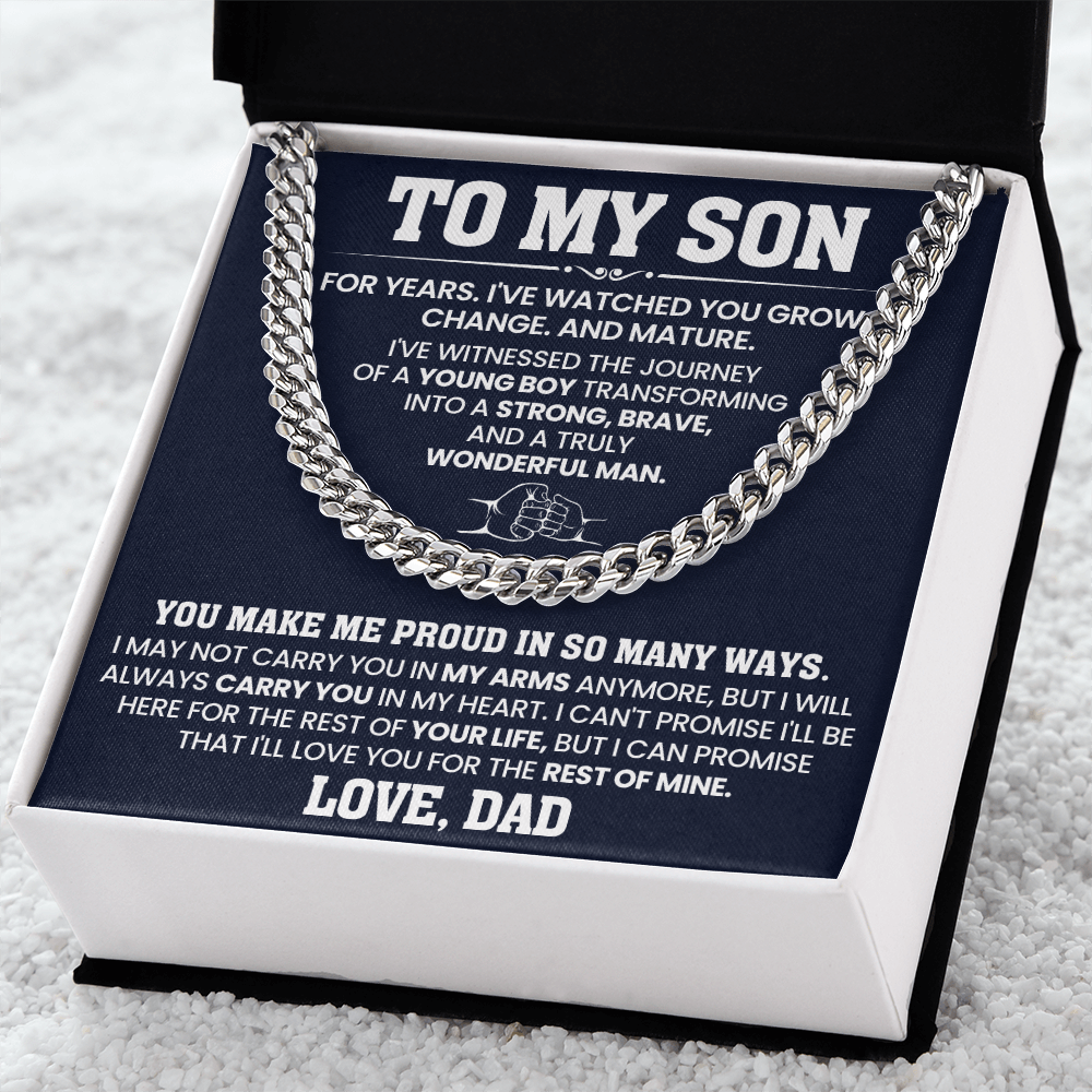 Cuban Chain Necklace For To My Son Jewelry Gifts for Him