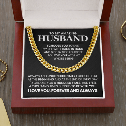 Cuban Link Chain Necklace Gifts for Men - Gifts for Him Husband