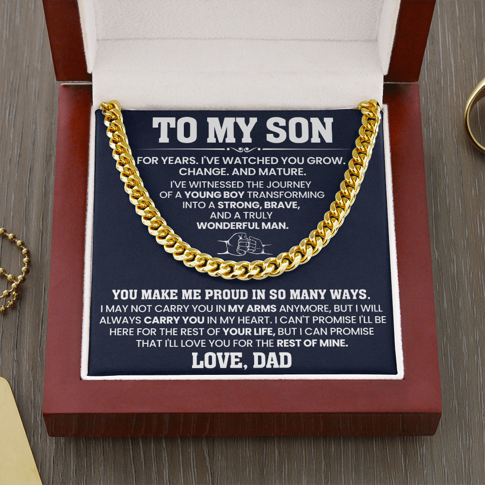 Cuban Chain Necklace For To My Son Jewelry Gifts for Him