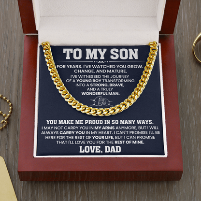 Cuban Chain Necklace For To My Son Jewelry Gifts for Him