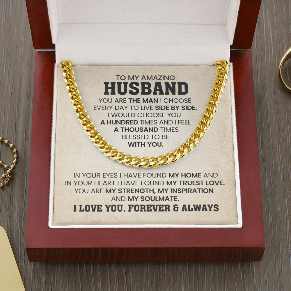 To My Husband - You Are Braver and Stronger - Cuban Chain Necklace