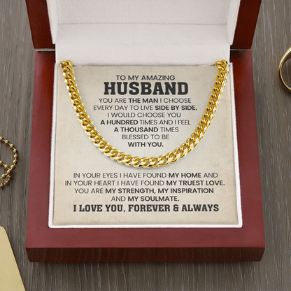 To My Husband - You Are Braver and Stronger - Cuban Chain Necklace