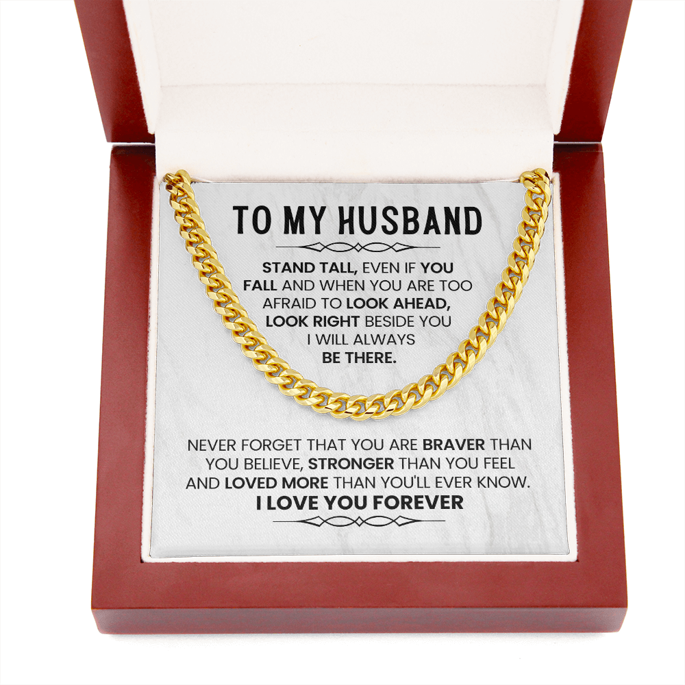 To My Amazing Husband - Cuban Chain With Message Card and Gift Box