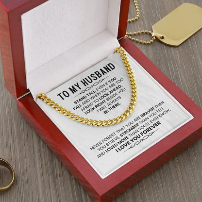 To My Amazing Husband - Cuban Chain With Message Card and Gift Box