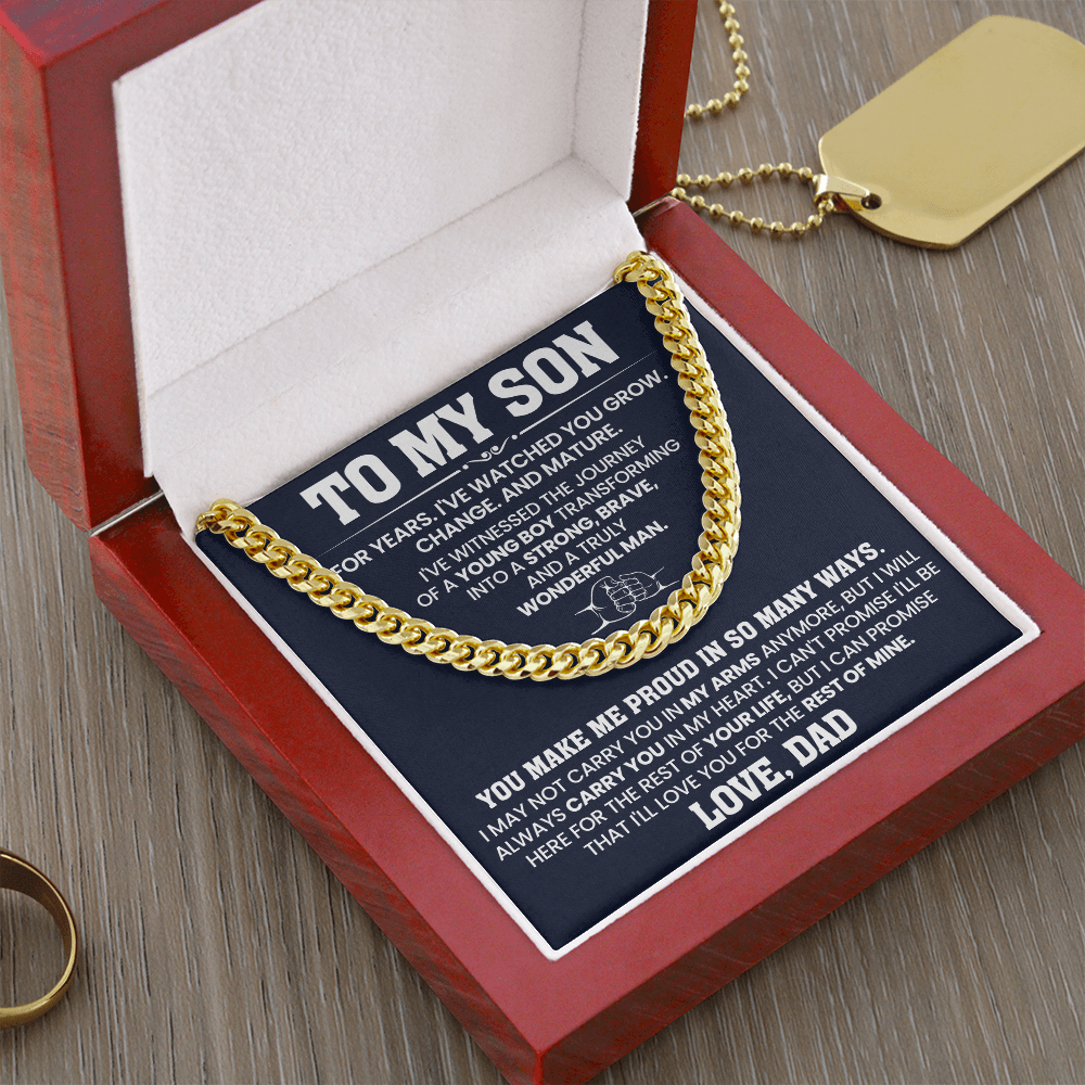 Cuban Chain Necklace For To My Son Jewelry Gifts for Him