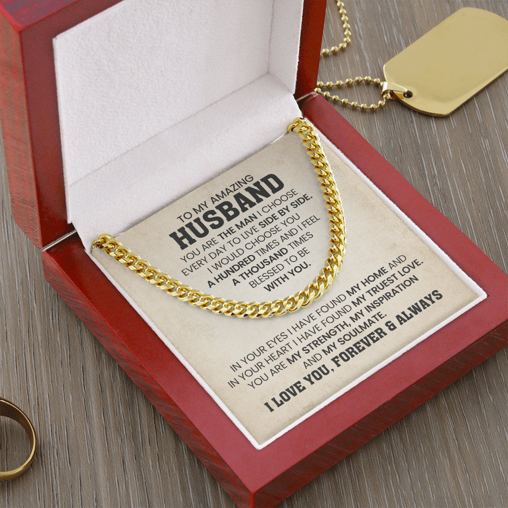 To My Husband - You Are Braver and Stronger - Cuban Chain Necklace