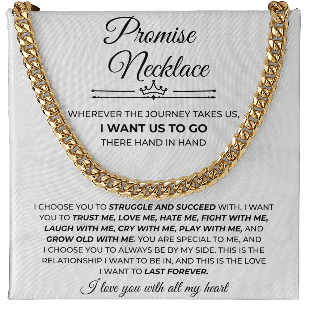 Mens Cuban Chain Jewelry Gifts for to My Man, Promise Necklace for Boyfriend