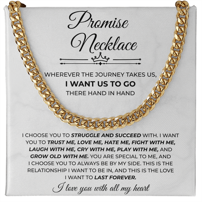 Mens Cuban Chain Jewelry Gifts for to My Man, Promise Necklace for Boyfriend