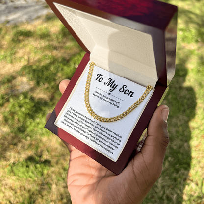 Cuban Link Chain for Son from Dad – Son Chain from Mom with Gift Box