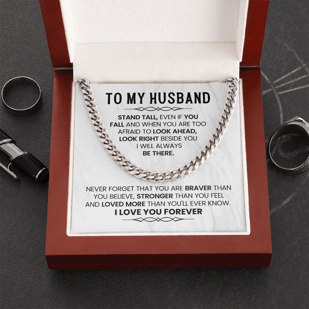 To My Amazing Husband - Cuban Chain With Message Card and Gift Box