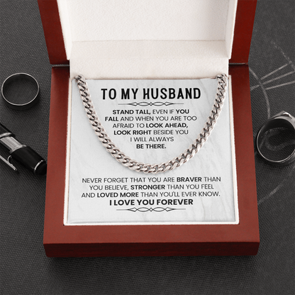 To My Amazing Husband - Cuban Chain With Message Card and Gift Box