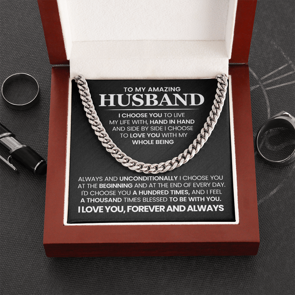 Cuban Link Chain Necklace Gifts for Men - Gifts for Him Husband