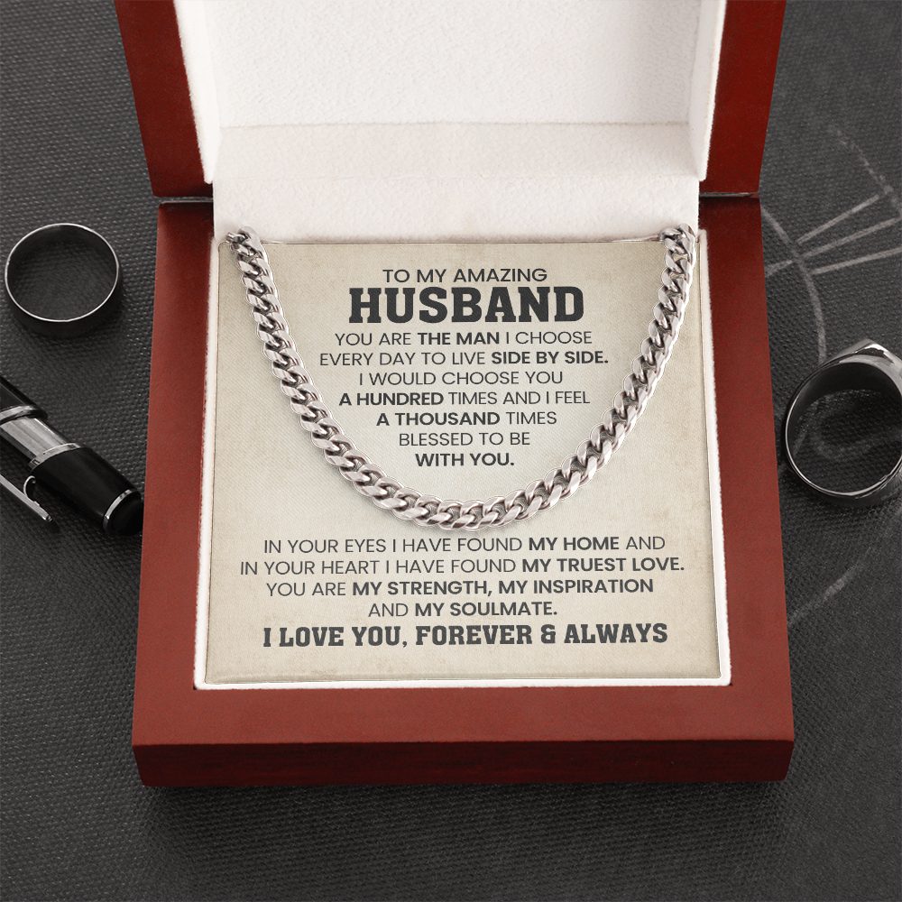 To My Husband - You Are Braver and Stronger - Cuban Chain Necklace