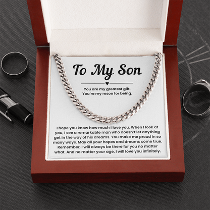 Cuban Link Chain for Son from Dad – Son Chain from Mom with Gift Box