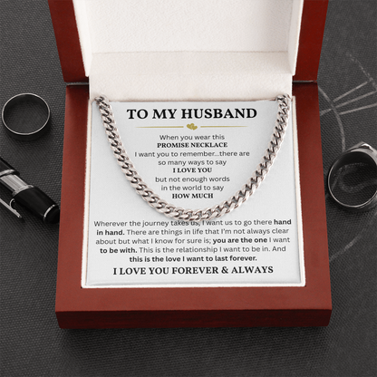 To My Husband – Cuban Link Chain | Meaningful Gift for Husband from Wife | Romantic Anniversary Gift for Him