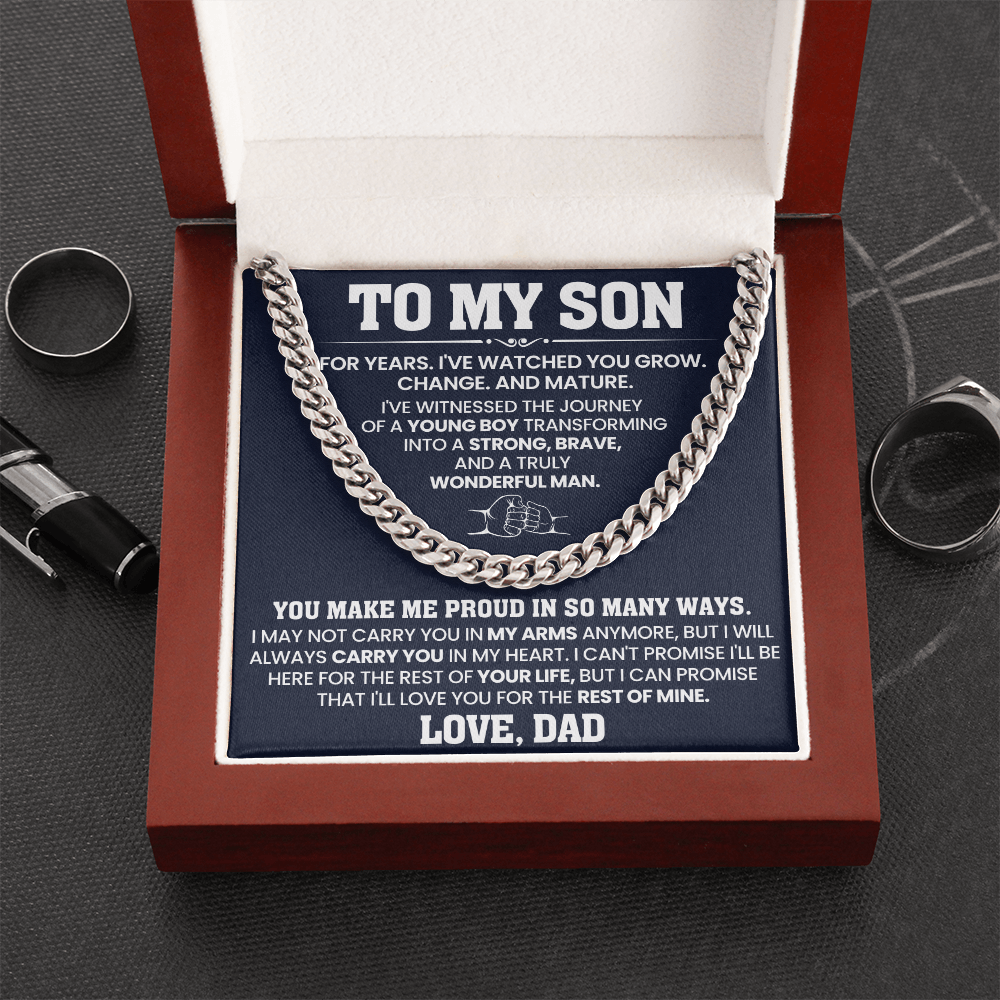 Cuban Chain Necklace For To My Son Jewelry Gifts for Him