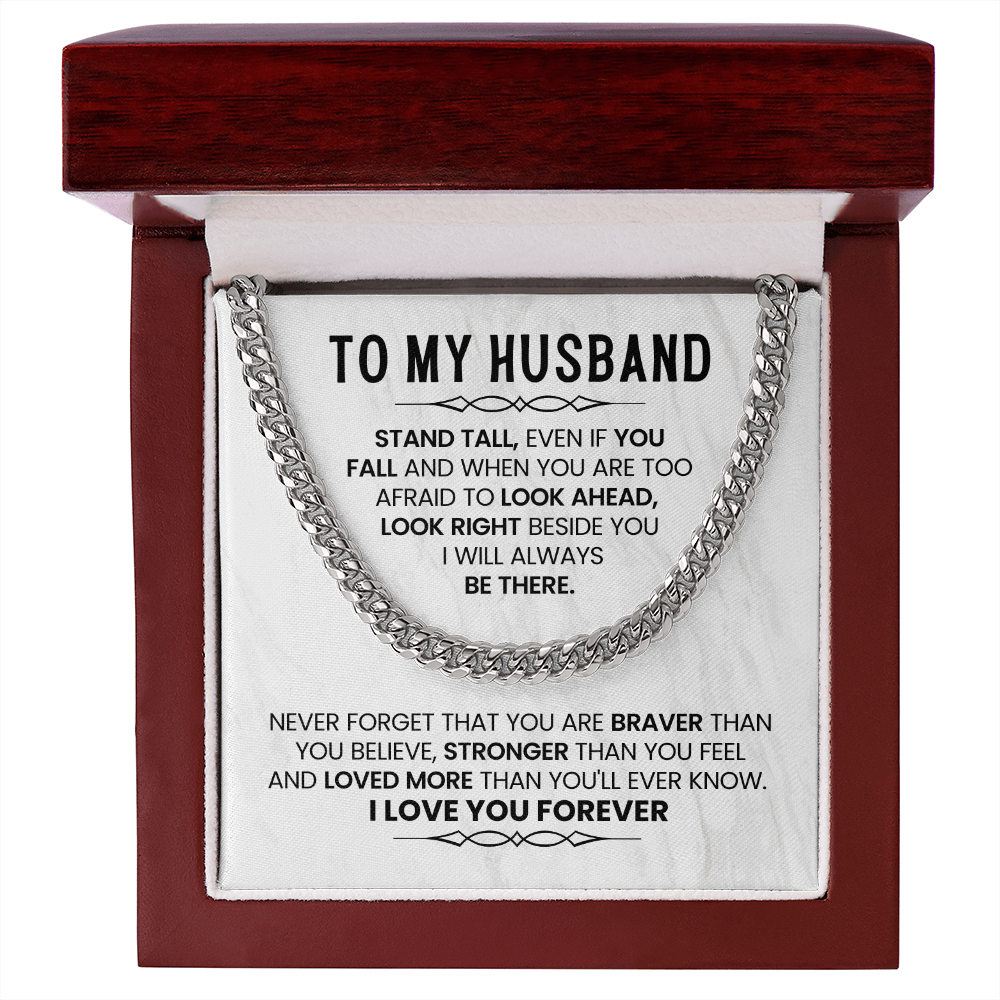 To My Amazing Husband - Cuban Chain With Message Card and Gift Box