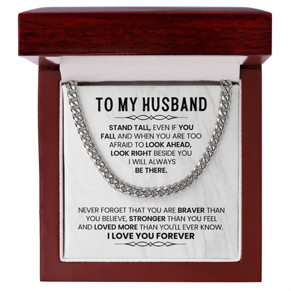 To My Amazing Husband - Cuban Chain With Message Card and Gift Box