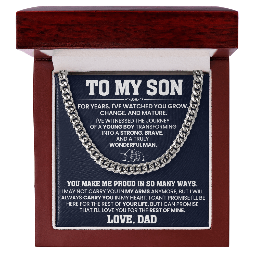 Cuban Chain Necklace For To My Son Jewelry Gifts for Him