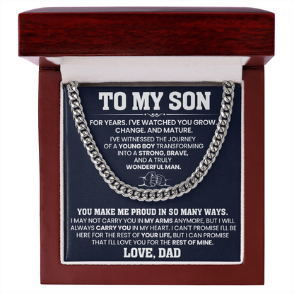 Cuban Chain Necklace For To My Son Jewelry Gifts for Him