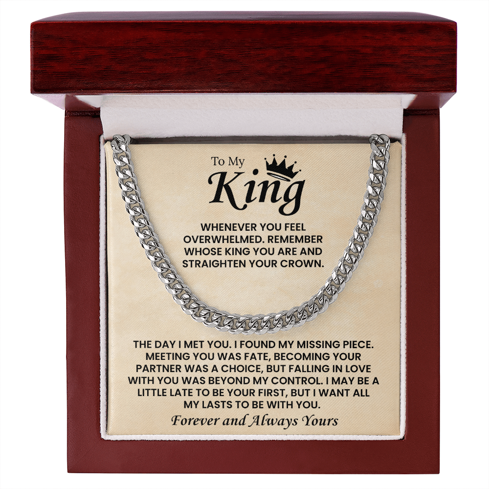 Cuban Chain Necklace - Promise Necklace for Him, Valentine Gift