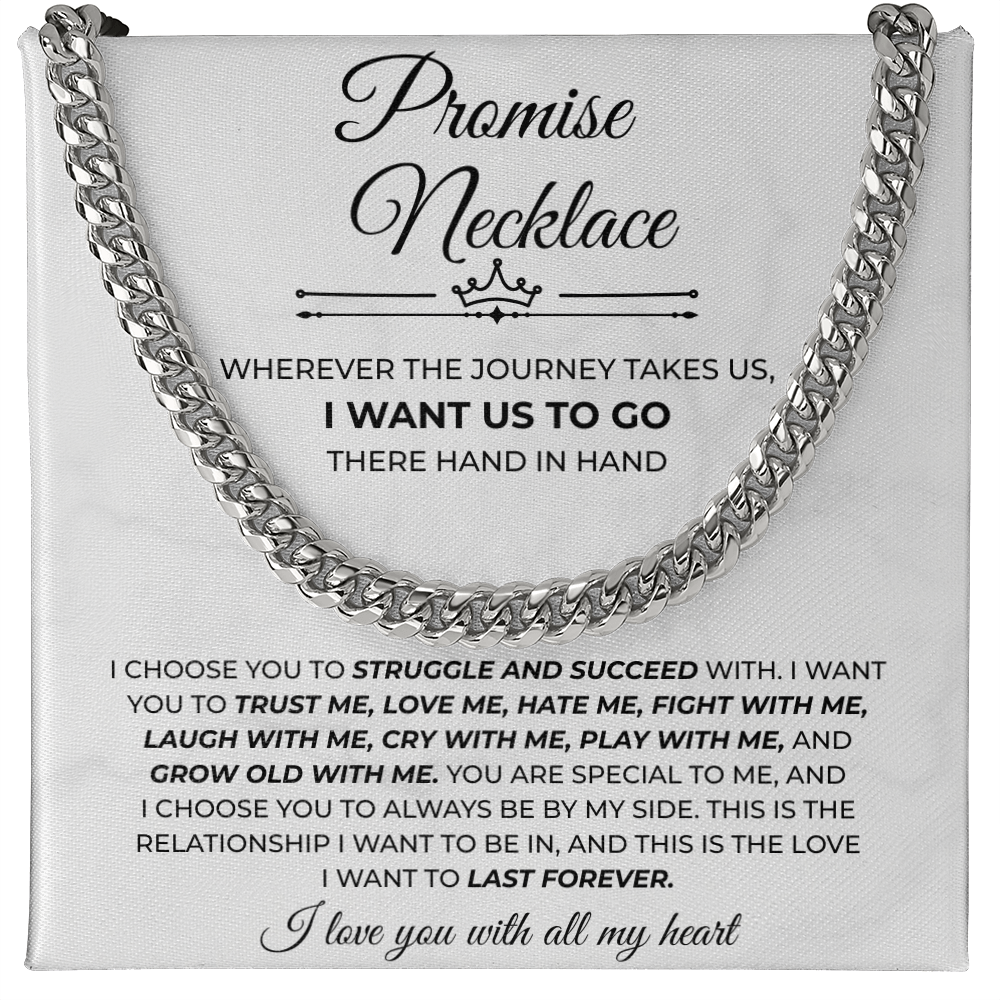 Mens Cuban Chain Jewelry Gifts for to My Man, Promise Necklace for Boyfriend