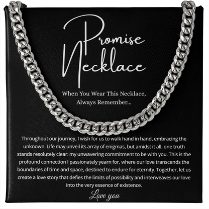 Promise Necklace For Him, Promise Gift For Boyfriend - Men's Cuban Chain