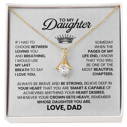 To My Daughter Necklace With Heartfelt Message Card & Gift Box