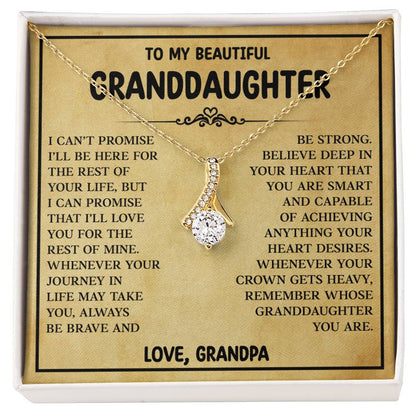 To My Granddaughter Necklace from Grandpa, Birthday Christmas Gift For Granddaughter