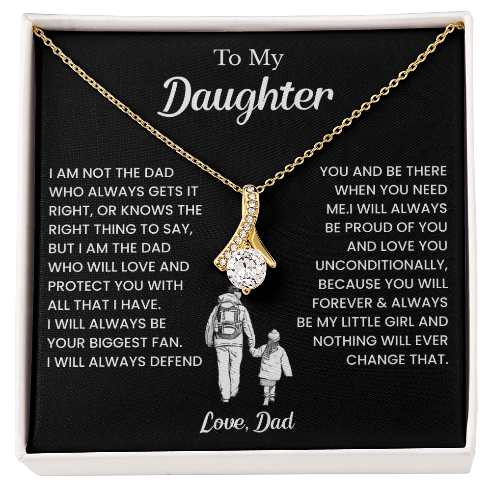 To My Badass Daughter Necklaces From Dad With Elegant Jewelry Box