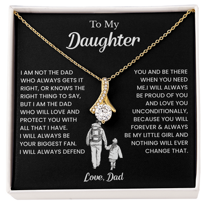 To My Badass Daughter Necklaces From Dad With Elegant Jewelry Box