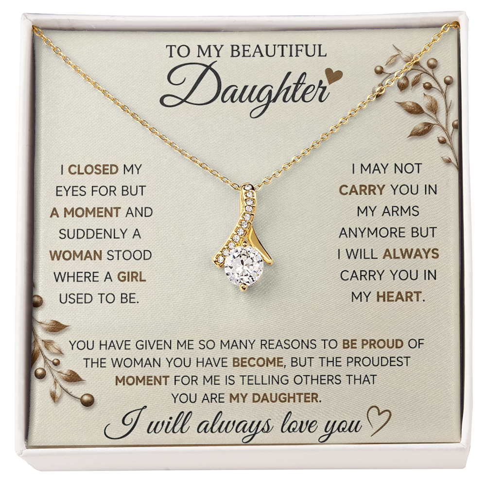 To My Daughter Necklace – Heartfelt Gift from Mom or Dad for Daughter