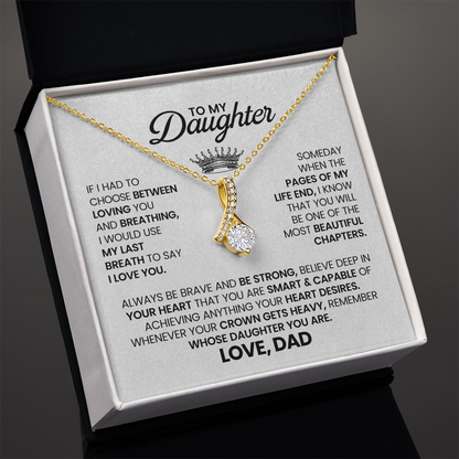 To My Daughter Necklace With Heartfelt Message Card & Gift Box