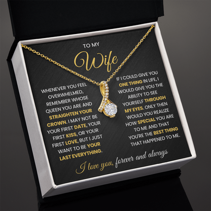 Romantic Valentines Gift for Wife, I Love You Always and Forever Necklace