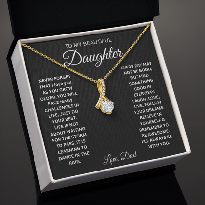 To My Daughter I'll Always Be With You - Alluring Beauty Necklace