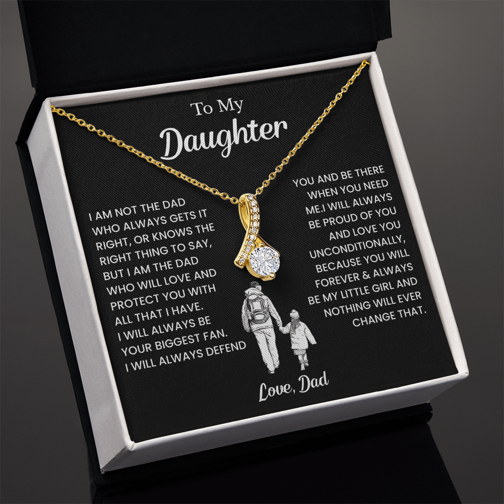 To My Badass Daughter Necklaces From Dad With Elegant Jewelry Box