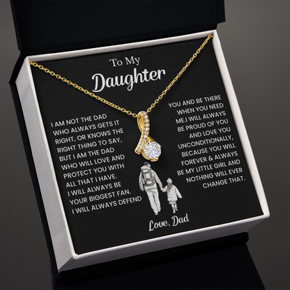 To My Badass Daughter Necklaces From Dad With Elegant Jewelry Box