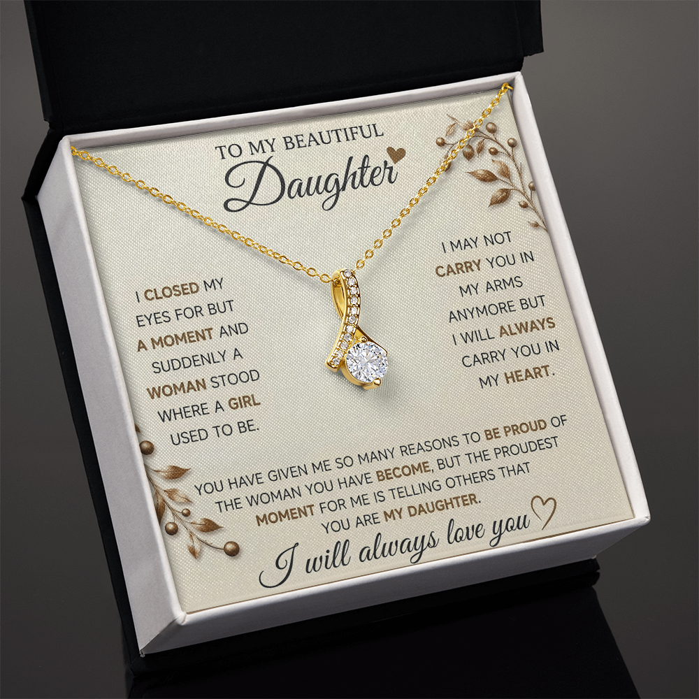 To My Daughter Necklace – Heartfelt Gift from Mom or Dad for Daughter