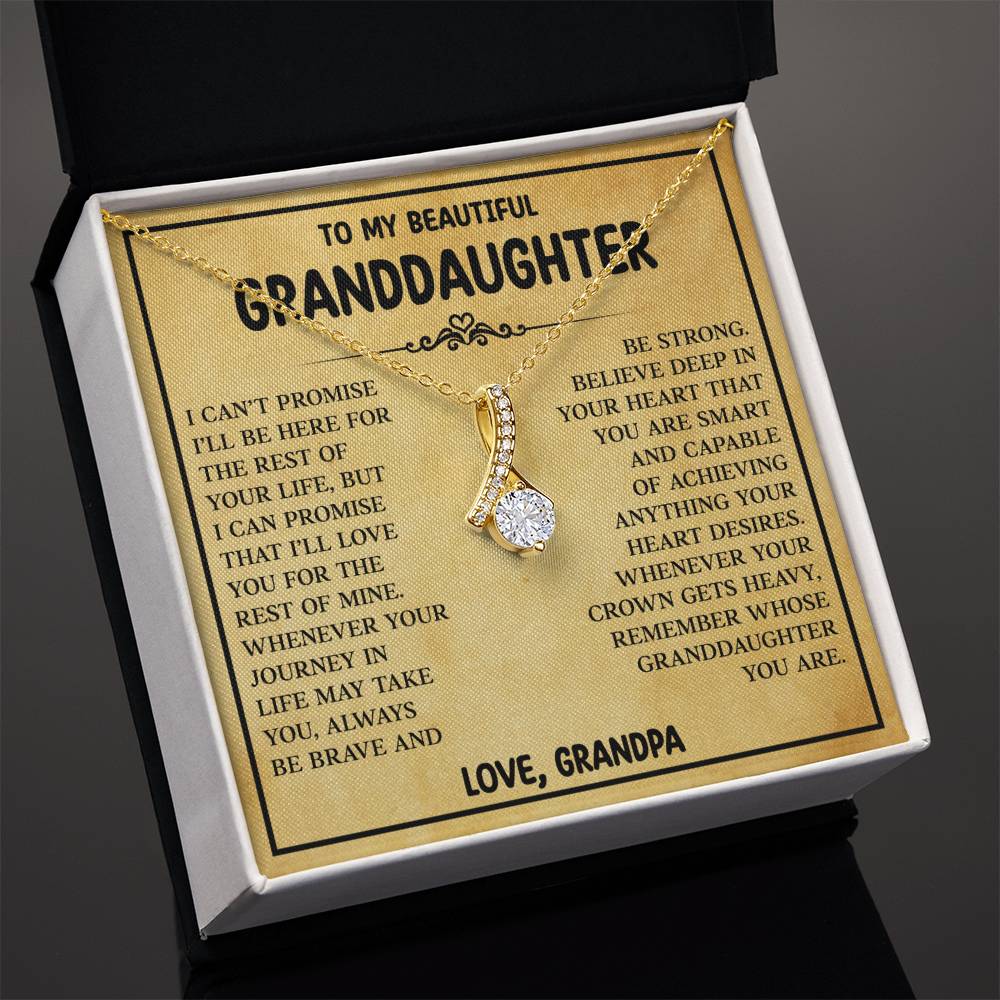 To My Granddaughter Necklace from Grandpa, Birthday Christmas Gift For Granddaughter