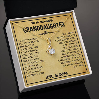 To My Granddaughter Necklace from Grandpa, Birthday Christmas Gift For Granddaughter