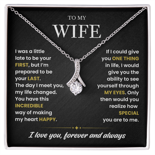 Husband Gift to Wife Alluring Beauty Necklace With Heartfelt Message Card