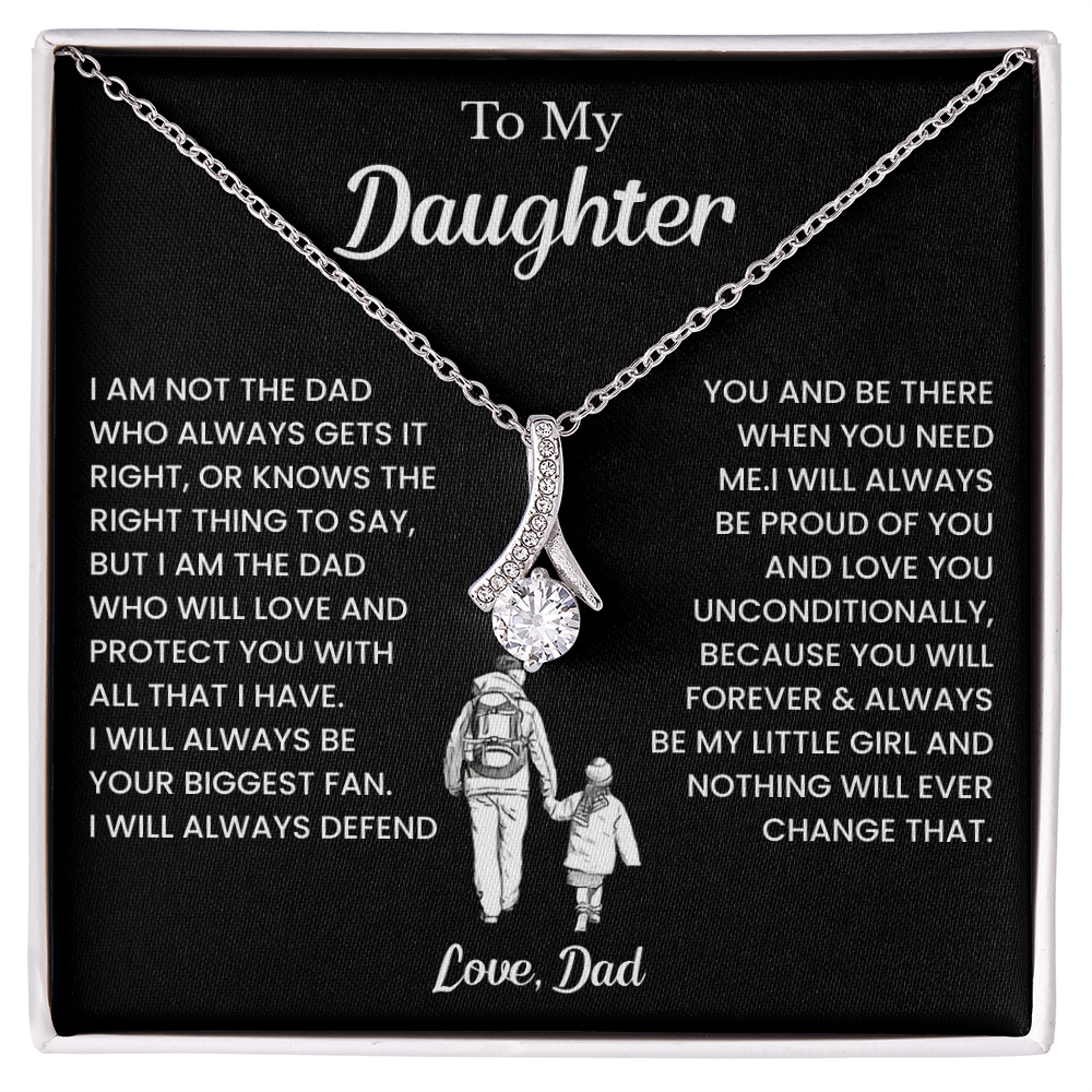 To My Badass Daughter Necklaces From Dad With Elegant Jewelry Box